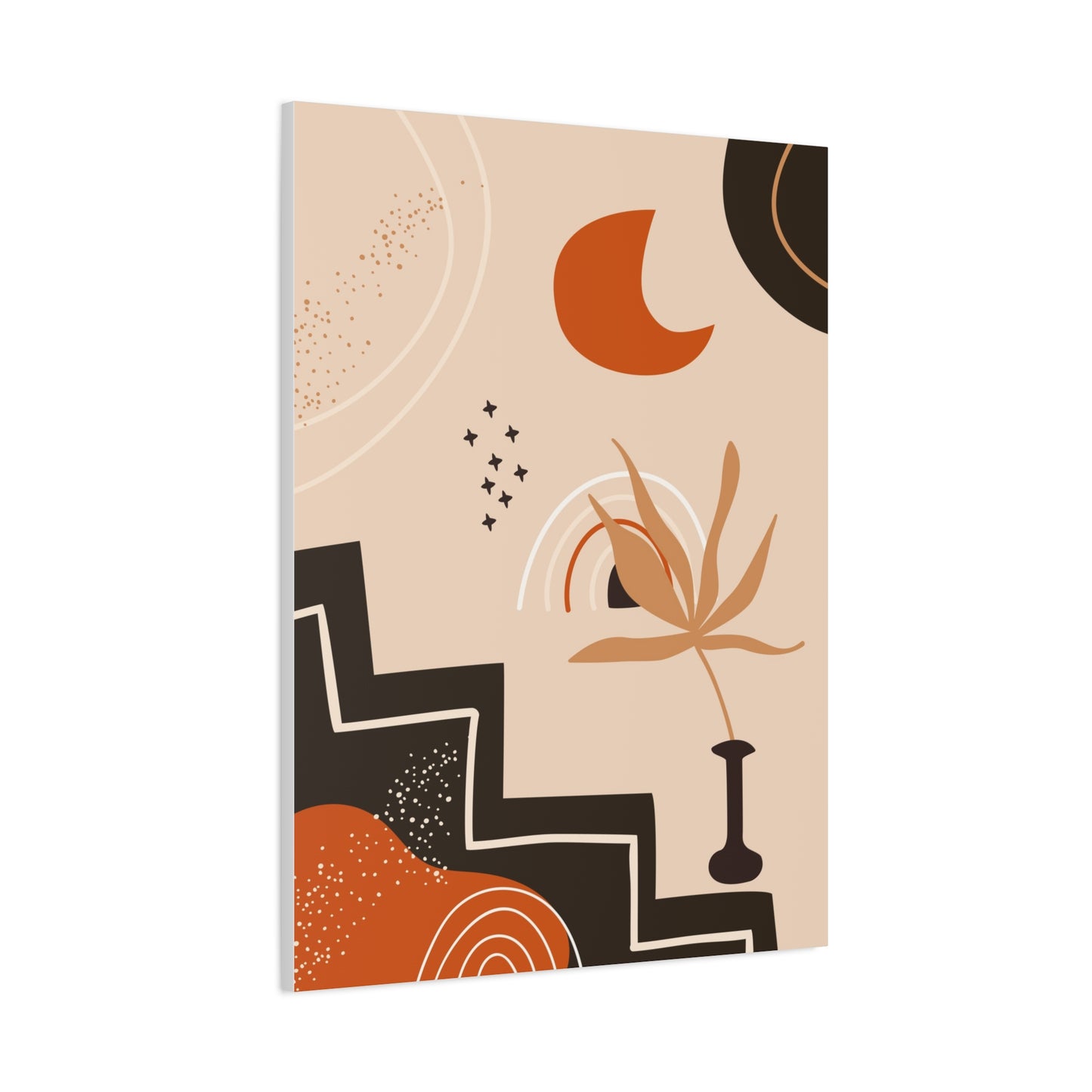 Boheme Luna  Art Set 1.2 - Matte Canvas Decor with Minimalist Leaf Design