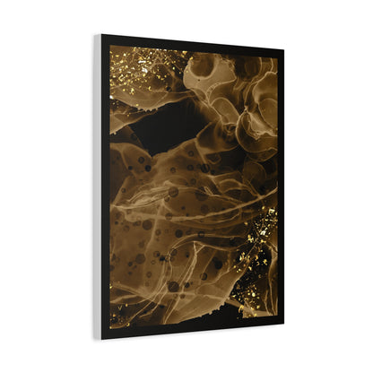 Gold Dust Art Set 1.2 - Matte Canvas Decor with Minimalist Leaf Design