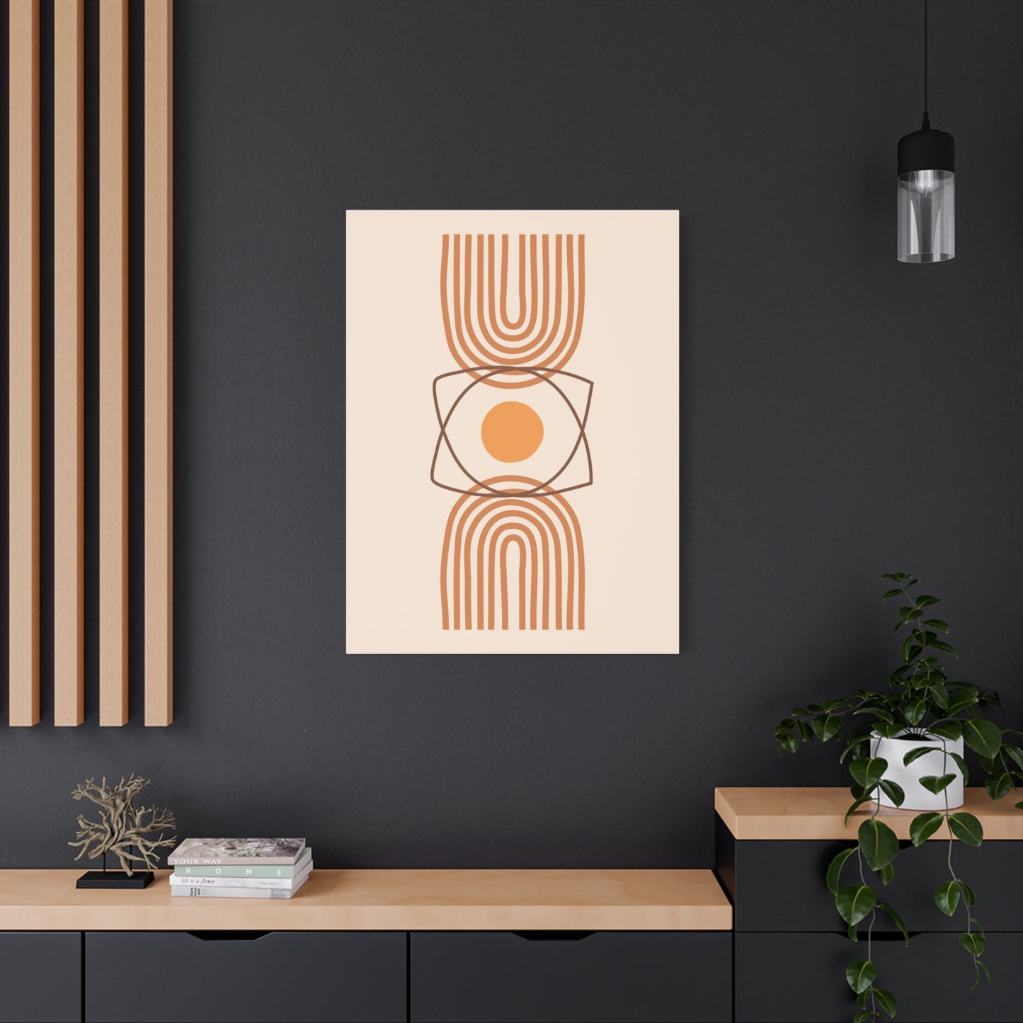 Petal Village Art 1.2 - Matte Canvas Decor with Minimalist Leaf Design