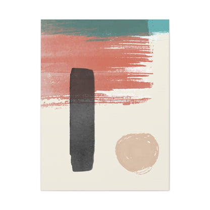Soft Dune Palette Art 1.2 - Matte Canvas Decor with Minimalist Leaf Design