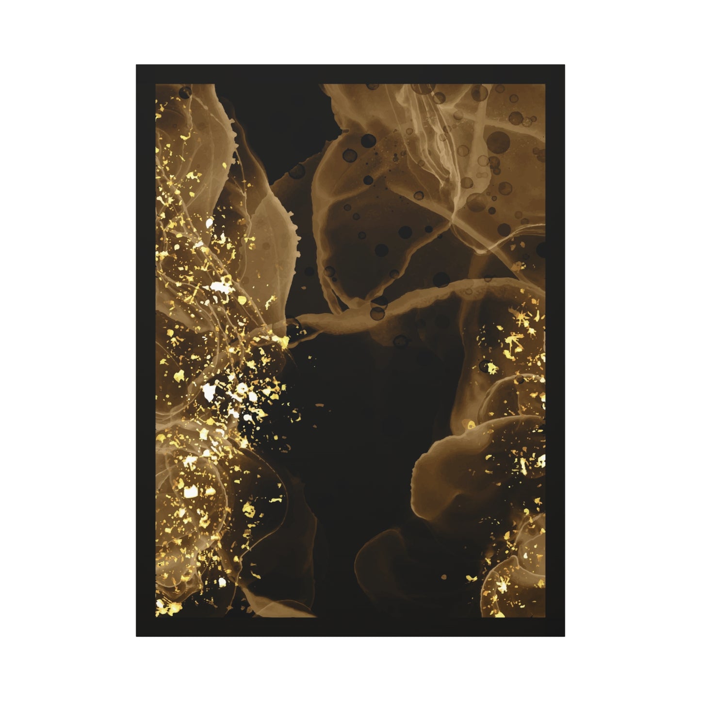 Gold Dust Art Set 1.1 - Matte Canvas Decor with Minimalist Leaf Design