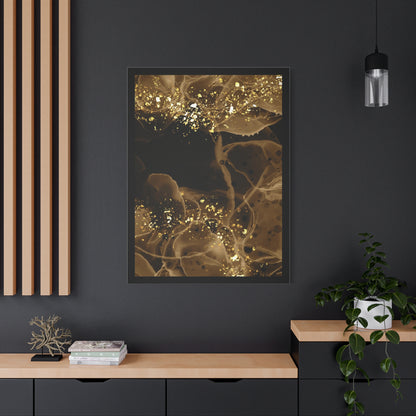 Gold Dust Art Set 1.3 - Matte Canvas Decor with Minimalist Leaf Design