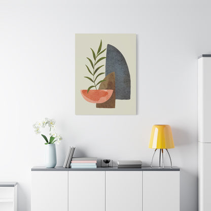 Flower Wall Art Set 1.1 - Matte Canvas Decor with Minimalist Leaf Design
