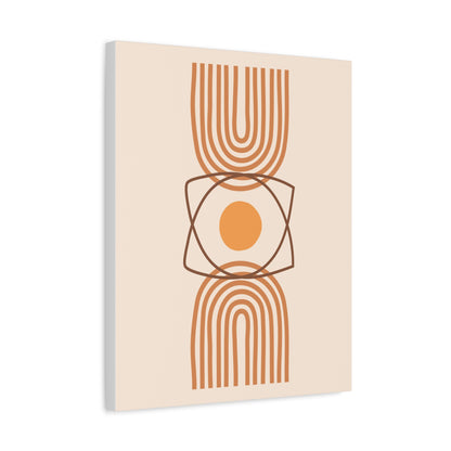Petal Village Art 1.2 - Matte Canvas Decor with Minimalist Leaf Design