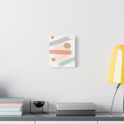 Pastel Pulse Art Set 1.1 - Matte Canvas Decor with Minimalist Leaf Design
