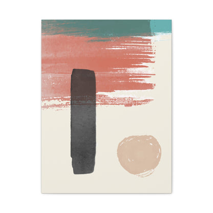 Soft Dune Palette Art 1.2 - Matte Canvas Decor with Minimalist Leaf Design
