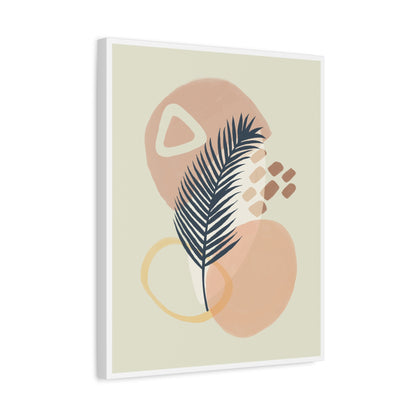 Pink Minimal  Flower Art Set 1.2 - Matte Canvas Decor with Minimalist Leaf Design
