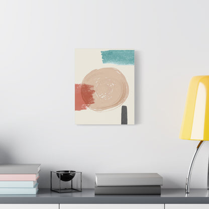 Soft Dune Palette Art 1.3 - Matte Canvas Decor with Minimalist Leaf Design