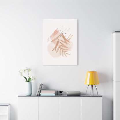 Abstract Earthy Florals Art Set 1.1 - Matte Canvas Decor with Minimalist Leaf Design