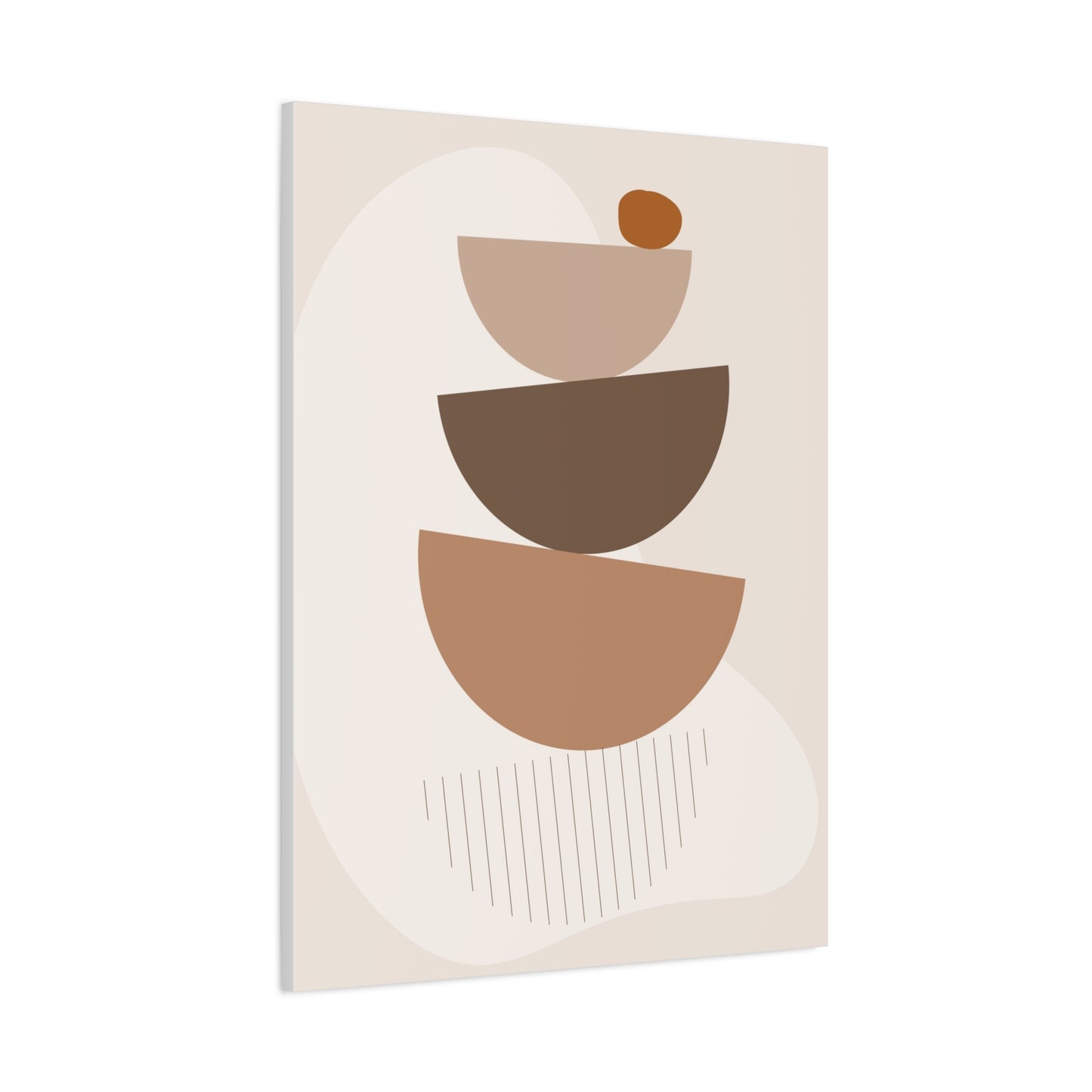 Brown View Wall Art Set 1.2 - Matte Canvas Decor with Minimalist Leaf Design