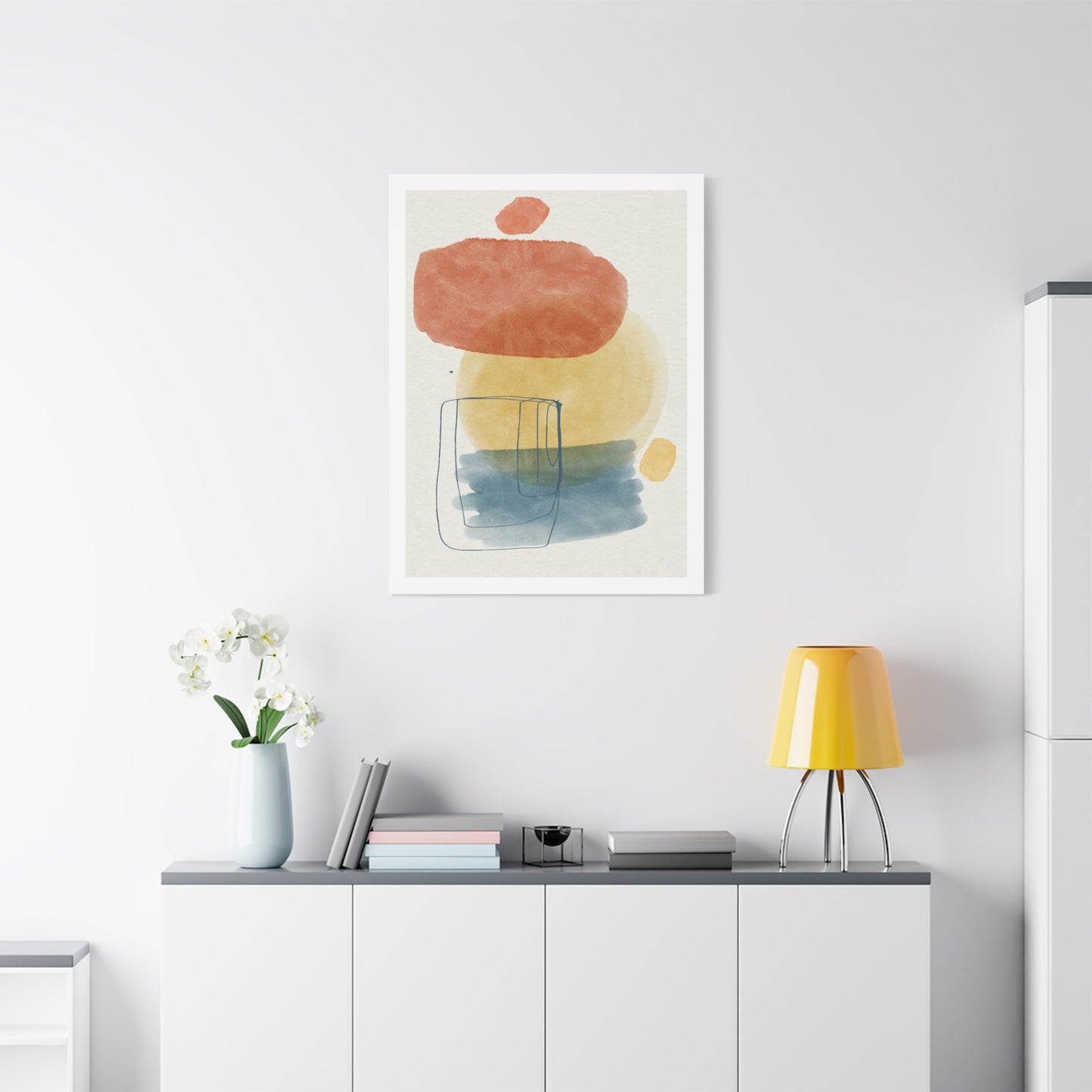 Wander Brush Art 1.1 - Matte Canvas Decor with Minimalist Leaf Design