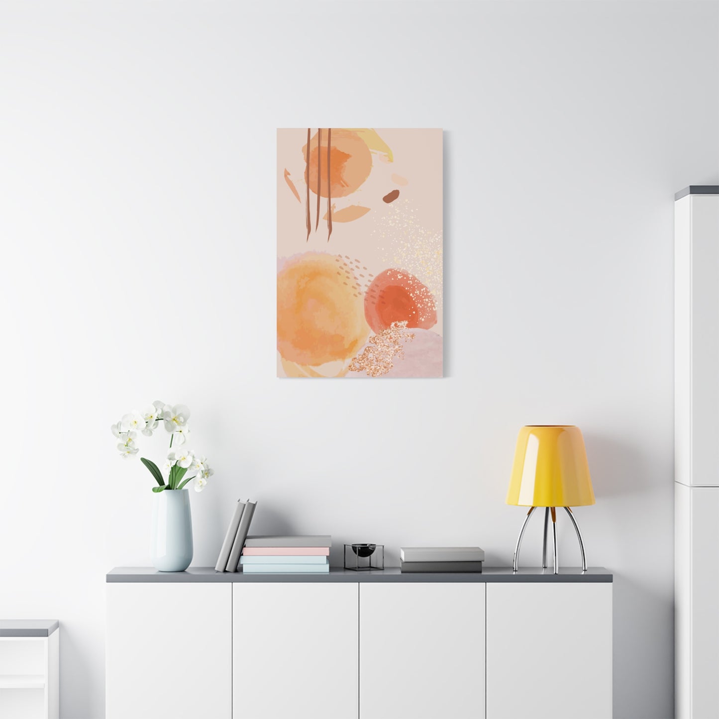Sunlit Spark Art Set 1.3 - Matte Canvas Decor with Minimalist Leaf Design