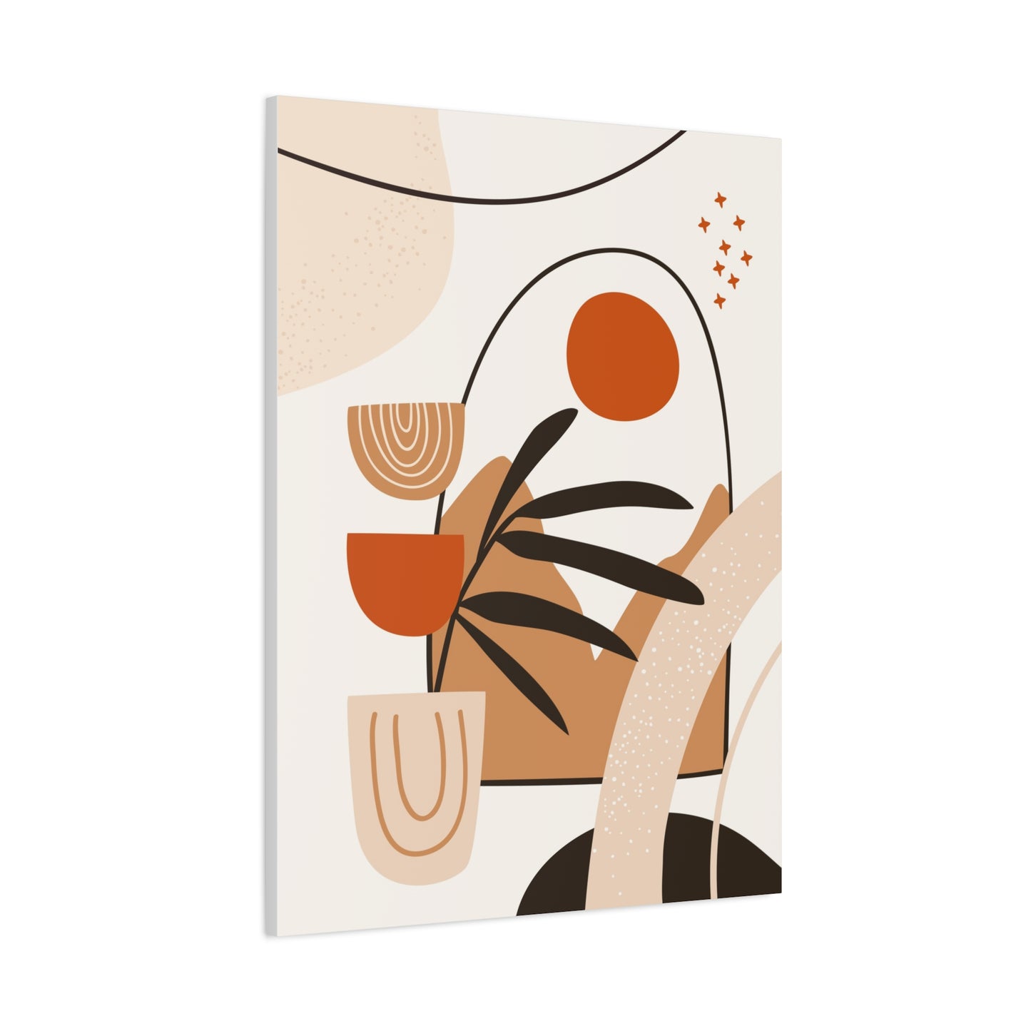 Boheme Luna  Art Set 1.3 - Matte Canvas Decor with Minimalist Leaf Design