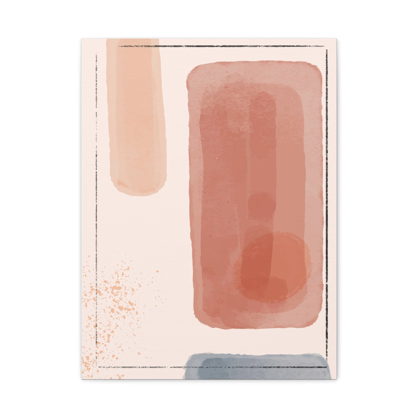 Pink Water Minimal Art Set 1.3 - Matte Canvas Decor with Minimalist Leaf Design