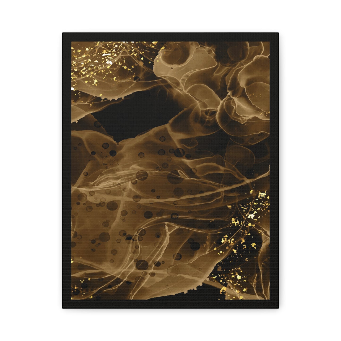 Gold Dust Art Set 1.2 - Matte Canvas Decor with Minimalist Leaf Design