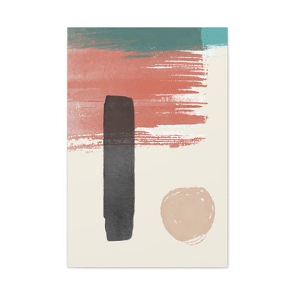 Soft Dune Palette Art 1.2 - Matte Canvas Decor with Minimalist Leaf Design
