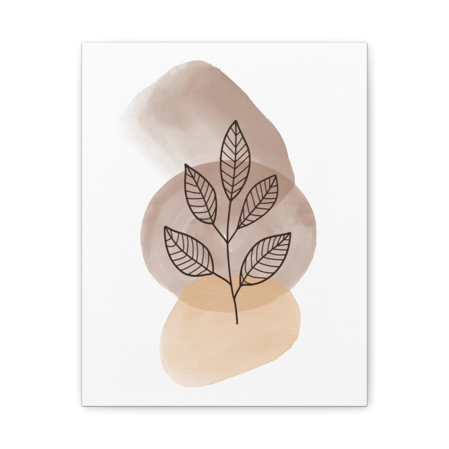 Brown Botanical Wall Art Set 1.2 - Matte Canvas Decor with Minimalist Leaf Design