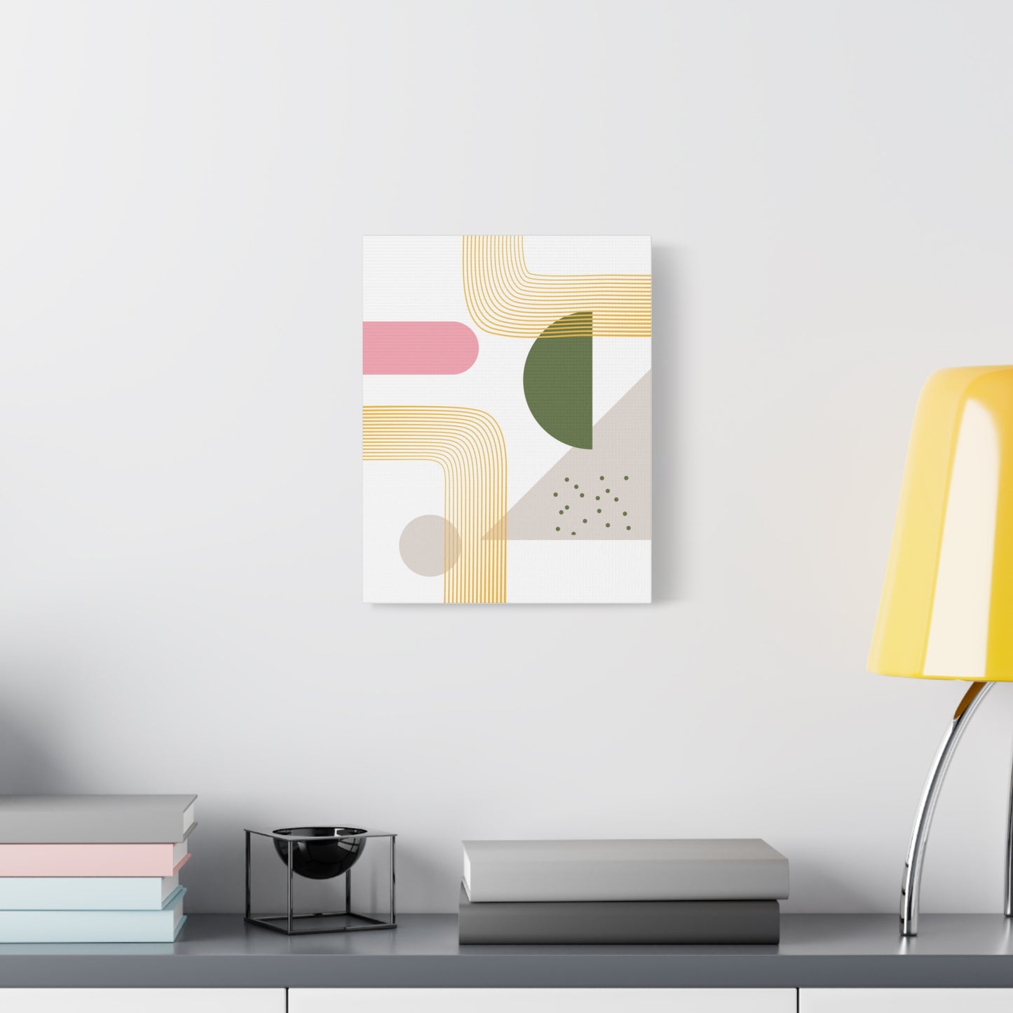Minimal Geo Art Set 1.3 - Matte Canvas Decor with Minimalist Leaf Design