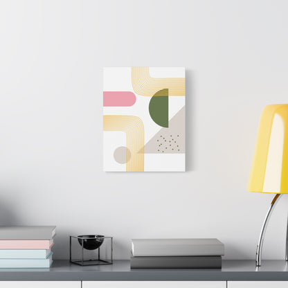 Minimal Geo Art Set 1.3 - Matte Canvas Decor with Minimalist Leaf Design