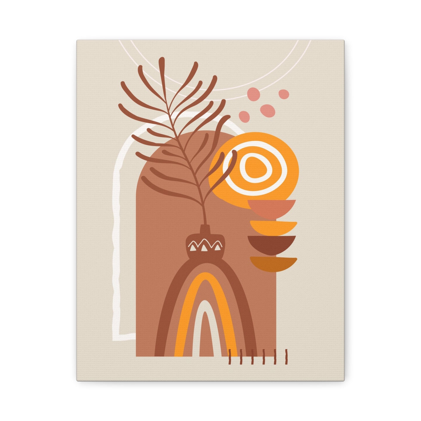 Wander Vase Art Set 1.2 - Matte Canvas Decor with Minimalist Leaf Design
