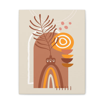Wander Vase Art Set 1.2 - Matte Canvas Decor with Minimalist Leaf Design