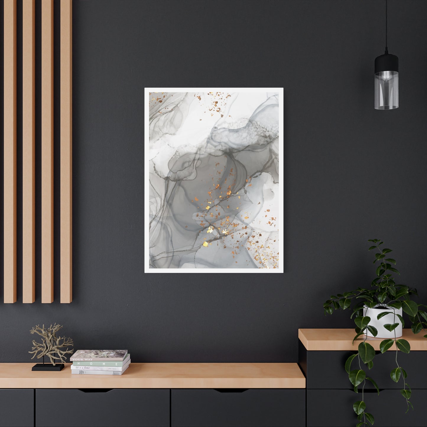 Ash Dust Art Set 1.2 - Matte Canvas Decor with Minimalist Leaf Design