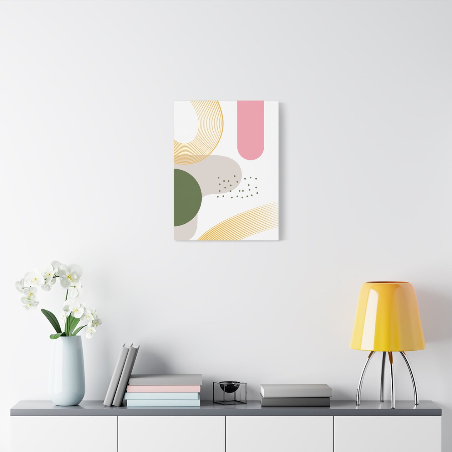 Minimal Geo Art Set 1.2 - Matte Canvas Decor with Minimalist Leaf Design