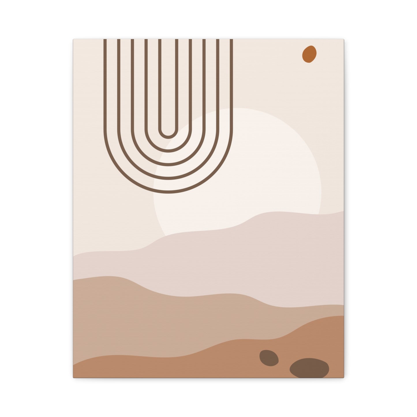 Brown View Wall Art Set 1.1 - Matte Canvas Decor with Minimalist Leaf Design