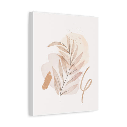 Abstract Earthy Florals Art Set 1.3- Matte Canvas Decor with Minimalist Leaf Design