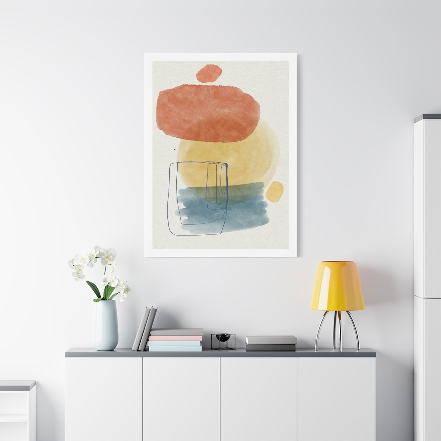 Wander Brush Art 1.1 - Matte Canvas Decor with Minimalist Leaf Design