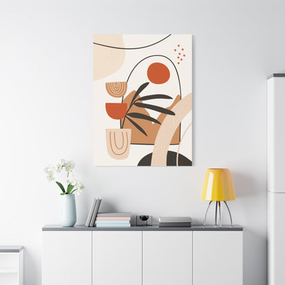 Boheme Luna  Art Set 1.3 - Matte Canvas Decor with Minimalist Leaf Design