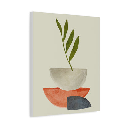 Flower Wall Art Set 1.3 - Matte Canvas Decor with Minimalist Leaf Design