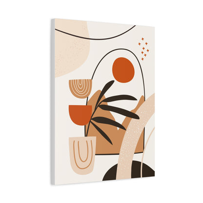 Boheme Luna  Art Set 1.3 - Matte Canvas Decor with Minimalist Leaf Design