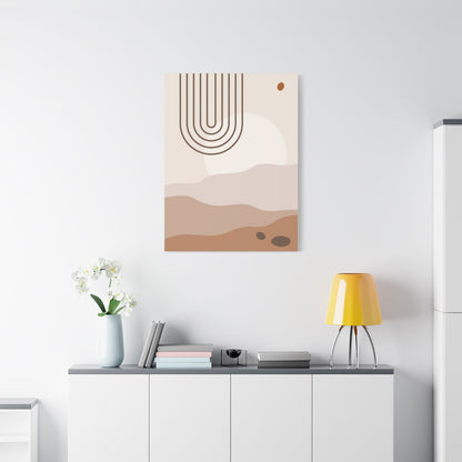 Brown View Wall Art Set 1.1 - Matte Canvas Decor with Minimalist Leaf Design