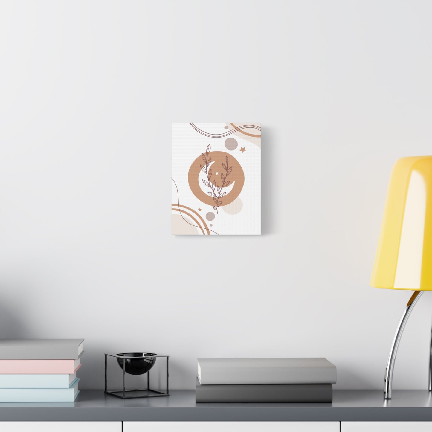 Sunset Botanica Art 1.1 - Matte Canvas Decor with Minimalist Leaf Design