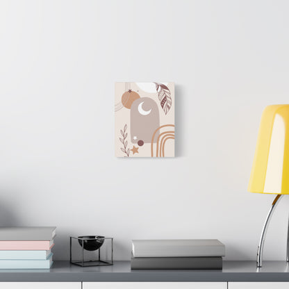 Sunset Botanica Art 1.2 - Matte Canvas Decor with Minimalist Leaf Design