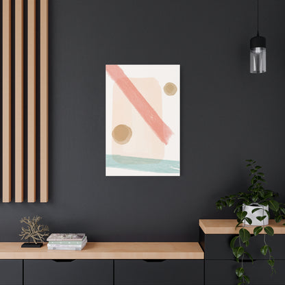 Pastel Pulse Art Set 1.2 - Matte Canvas Decor with Minimalist Leaf Design