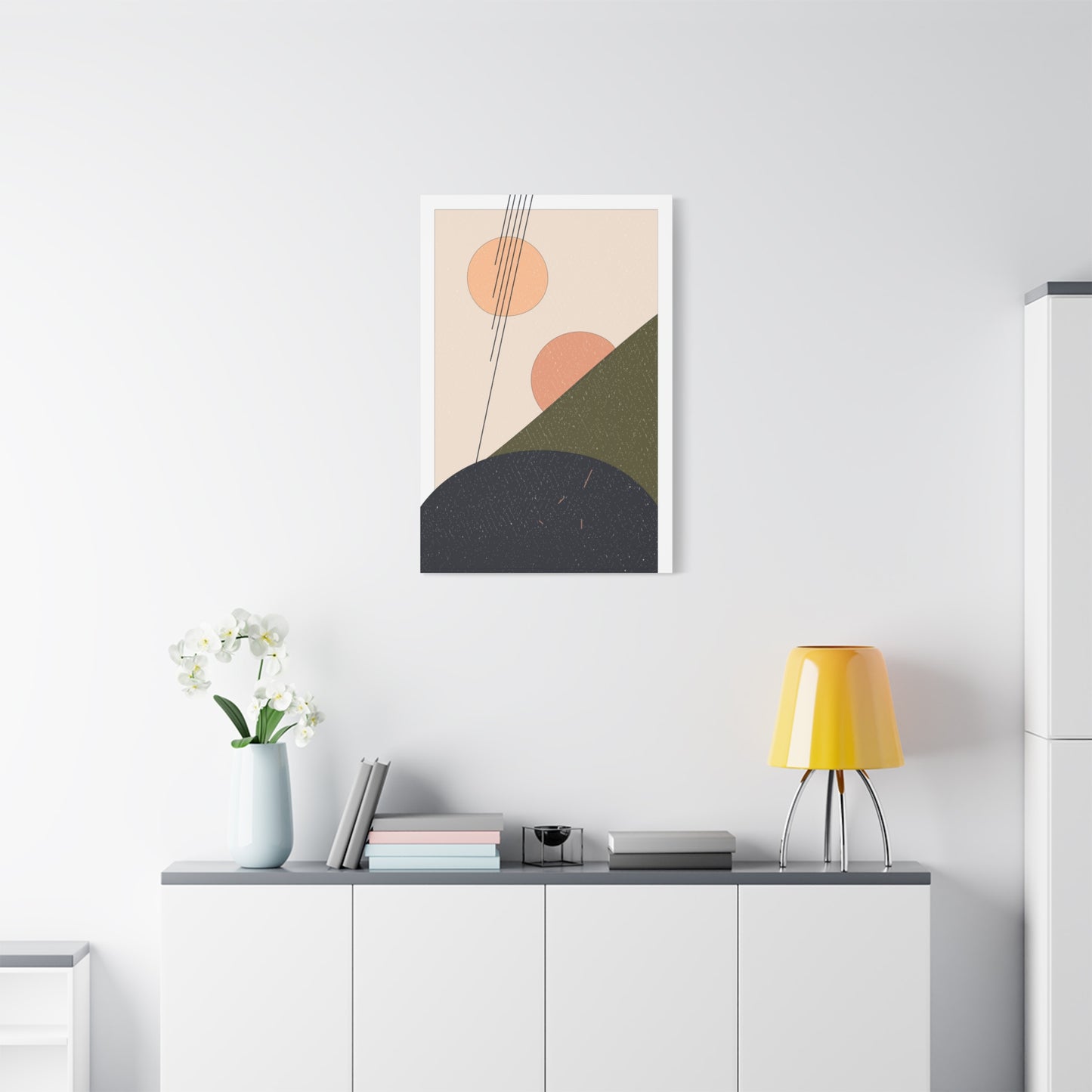 Minimal Pink Line Art Set 1.1 - Matte Canvas Decor with Minimalist Leaf Design