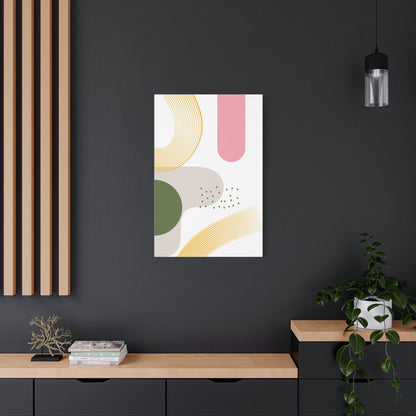 Minimal Geo Art Set 1.2 - Matte Canvas Decor with Minimalist Leaf Design