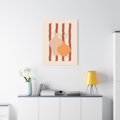 Petal Village Art 1.1 - Matte Canvas Decor with Minimalist Leaf Design