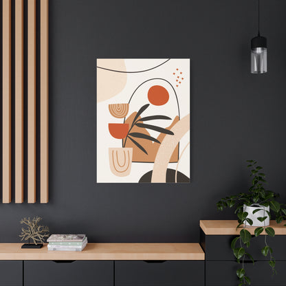 Boheme Luna  Art Set 1.3 - Matte Canvas Decor with Minimalist Leaf Design