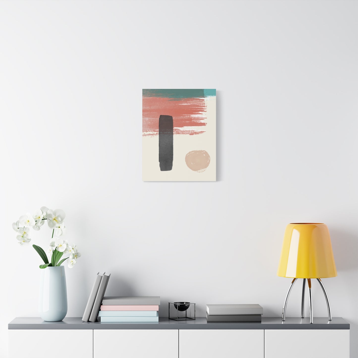 Soft Dune Palette Art 1.2 - Matte Canvas Decor with Minimalist Leaf Design