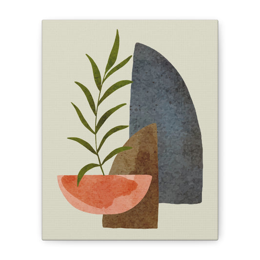 Flower Wall Art Set 1.1 - Matte Canvas Decor with Minimalist Leaf Design