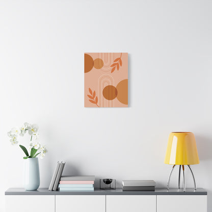 Abstract Terracotta Botanical Art Set 1.2 - Matte Canvas Decor with Minimalist Leaf Design