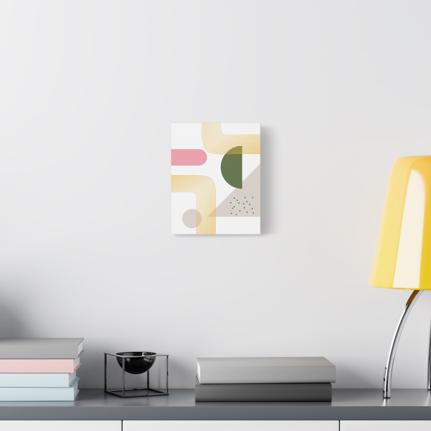 Minimal Geo Art Set 1.3 - Matte Canvas Decor with Minimalist Leaf Design