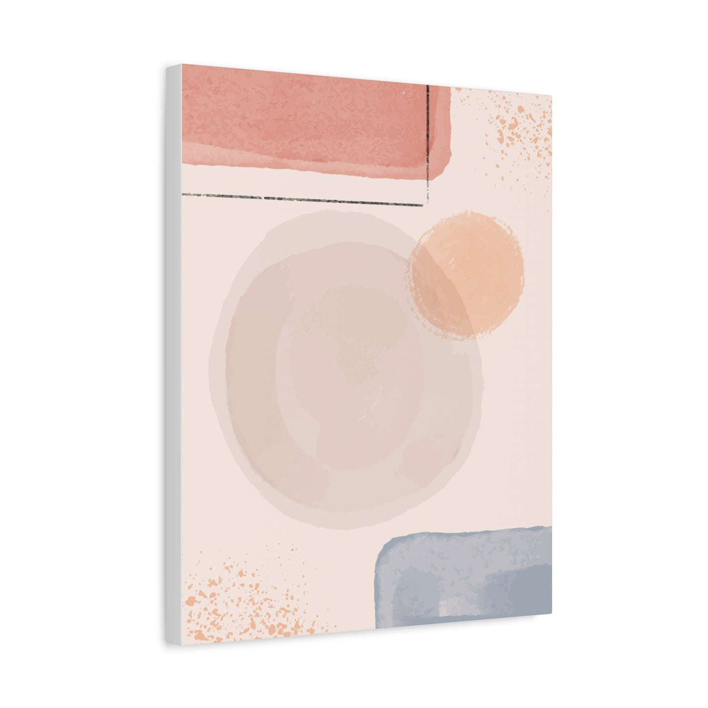 Pink Water Minimal Art Set 1.1 - Matte Canvas Decor with Minimalist Leaf Design