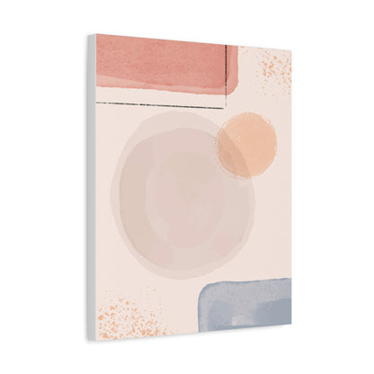 Pink Water Minimal Art Set 1.1 - Matte Canvas Decor with Minimalist Leaf Design