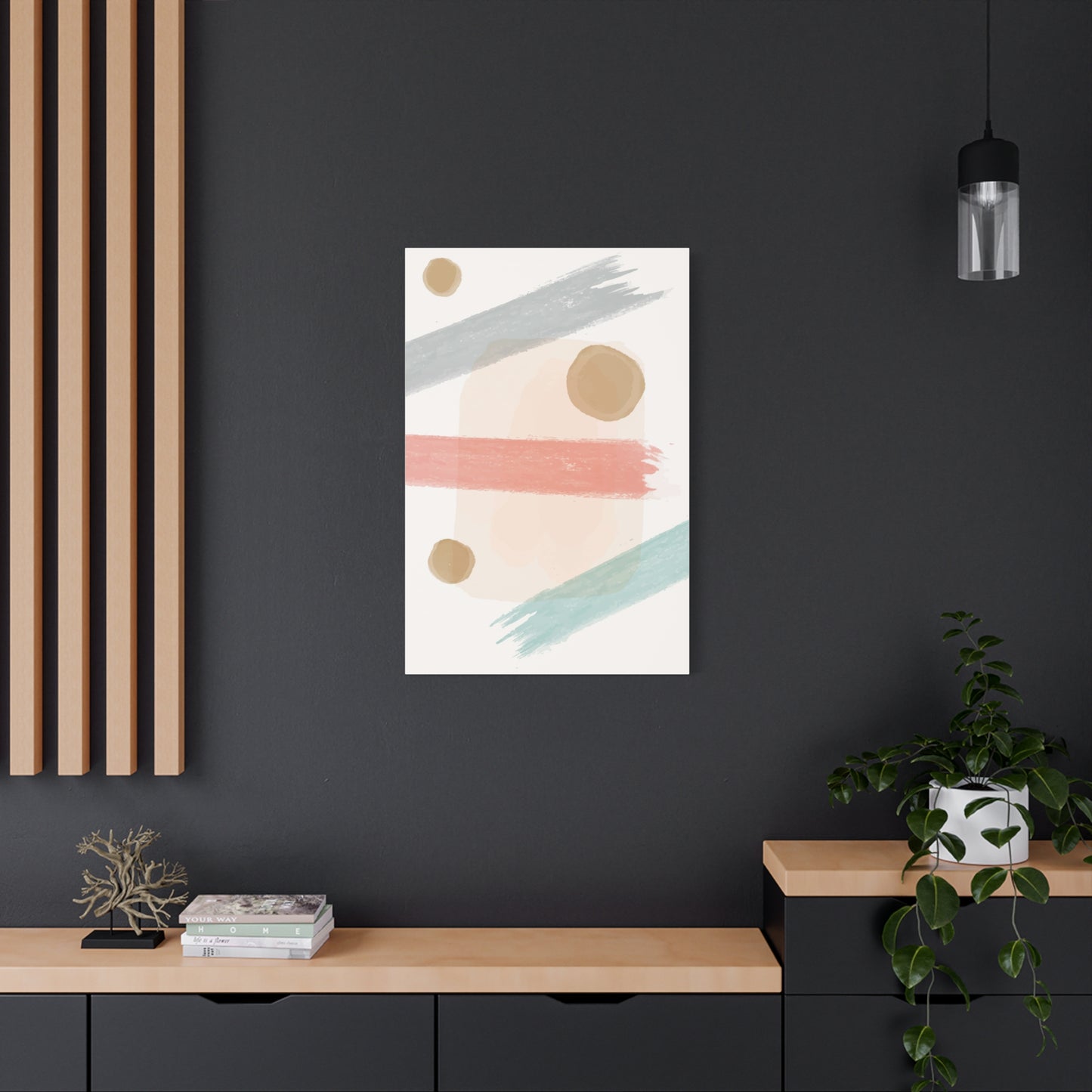 Pastel Pulse Art Set 1.1 - Matte Canvas Decor with Minimalist Leaf Design