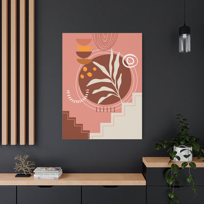 Wander Vase Art Set 1.1 - Matte Canvas Decor with Minimalist Leaf Design
