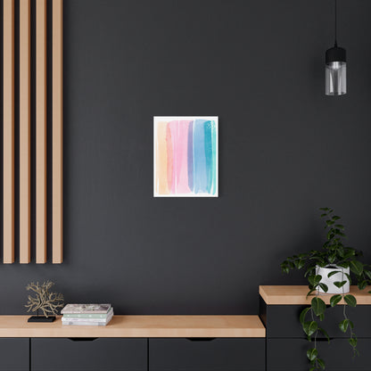 Soft Watercolor Color Set 1.3- Matte Canvas Decor with Minimalist Leaf Design